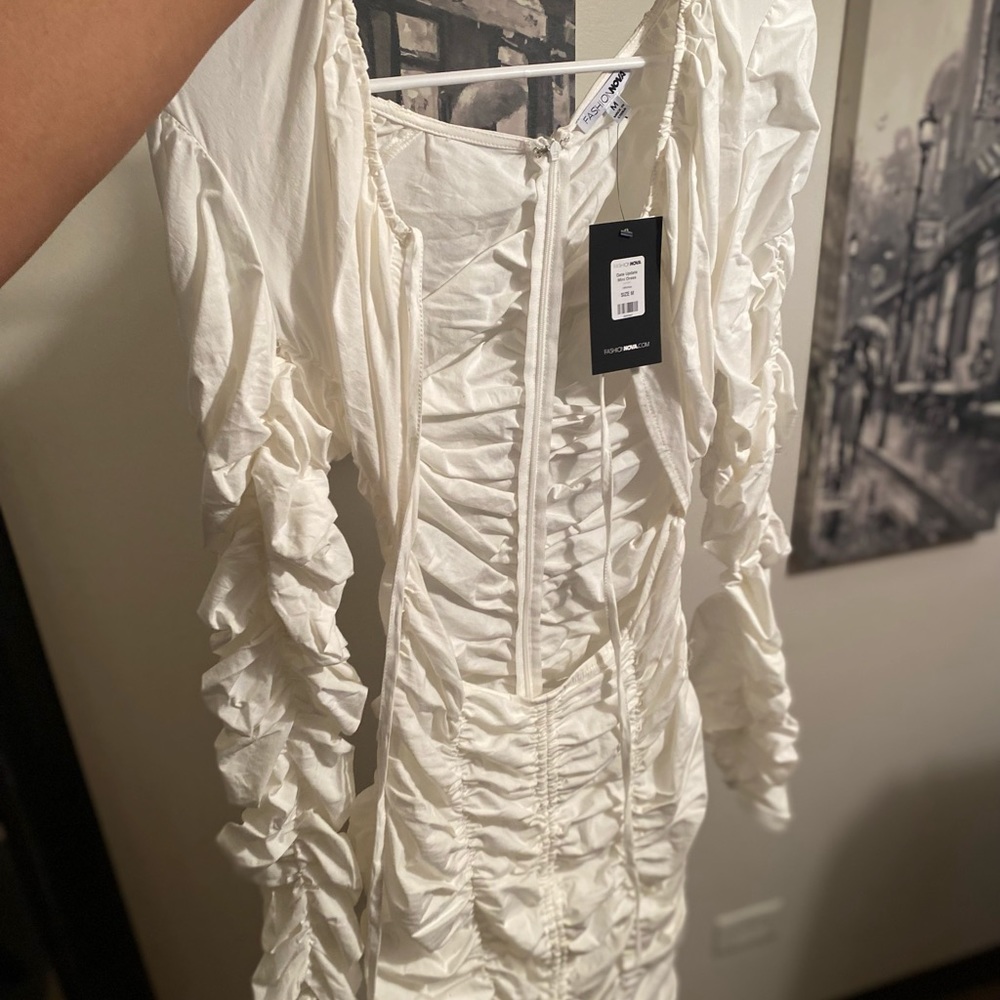 Ruffle white dress